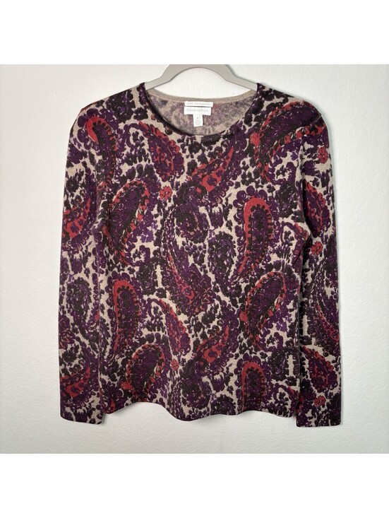 Charter Club Sweaters - Charter Club 100% Cashmere Sweater Paisley Purple Womens Size Medium EUC Cozy